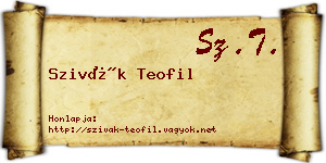 Szivák Teofil névjegykártya